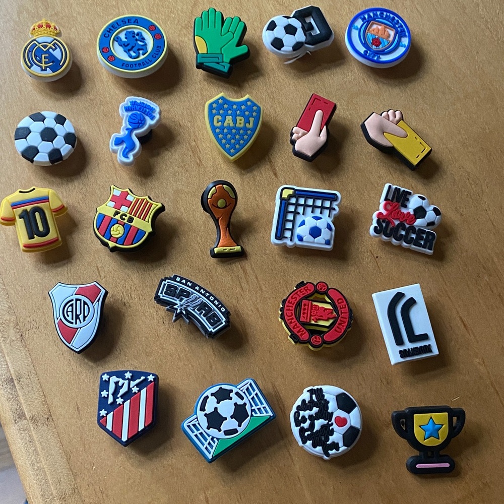 Soccer Themed Shoe Charms Set